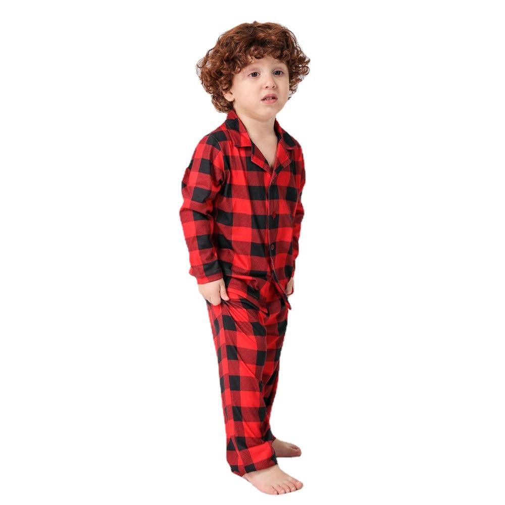 red plaid family matching christmas pyjamas