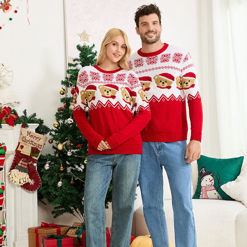 Teddy Bear Fair Isle Matching Family Christmas Jumpers