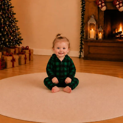 Forest Green Hooded Family Matching Christmas Jumpsuits