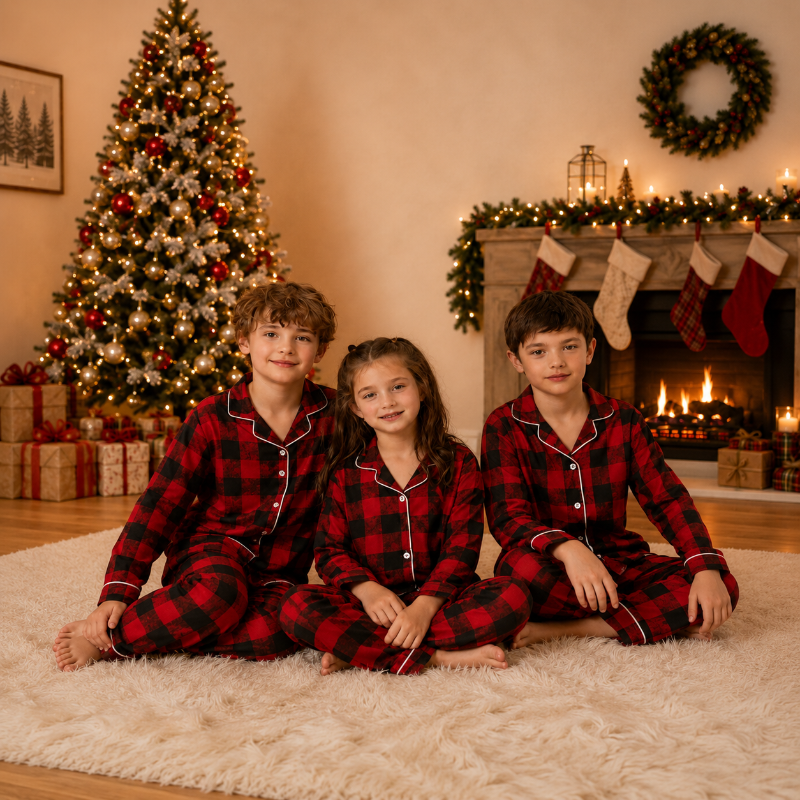 Classic Buffalo Plaid Family Christmas Pyjamas