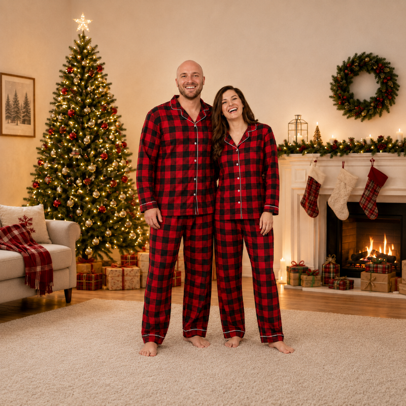 Classic Buffalo Plaid Family Christmas Pyjamas