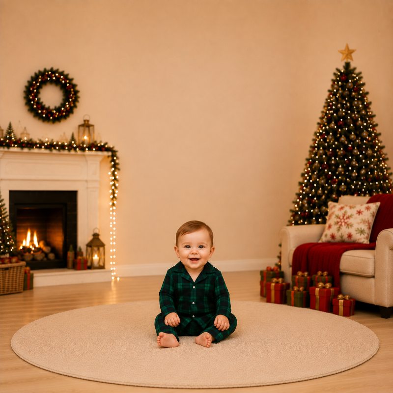 Classic Emerald Plaid Family Matching Christmas Pyjamas