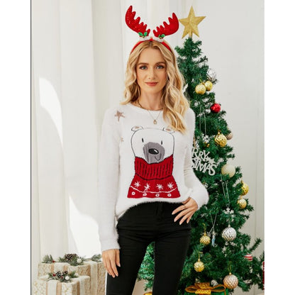 Cute Bear Graphic Winter Christmas Jumper