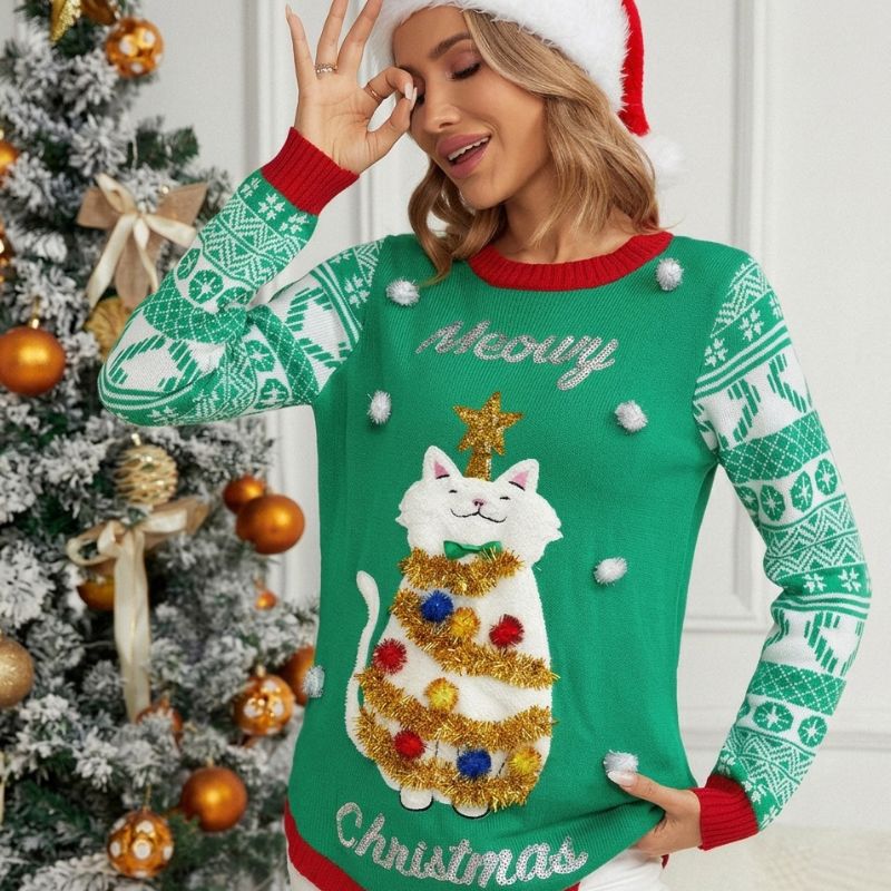 Cute Meowy Christmas Jumper