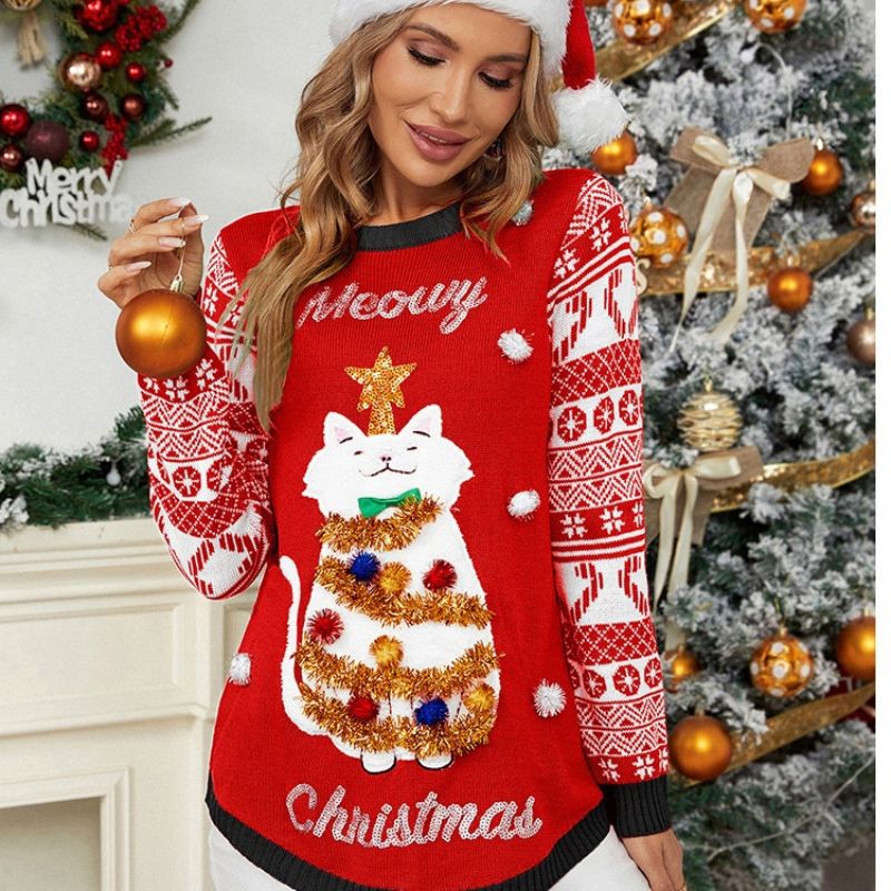 Cute Meowy Christmas Jumper