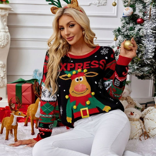 Cute Reindeer Elf Christmas Jumper