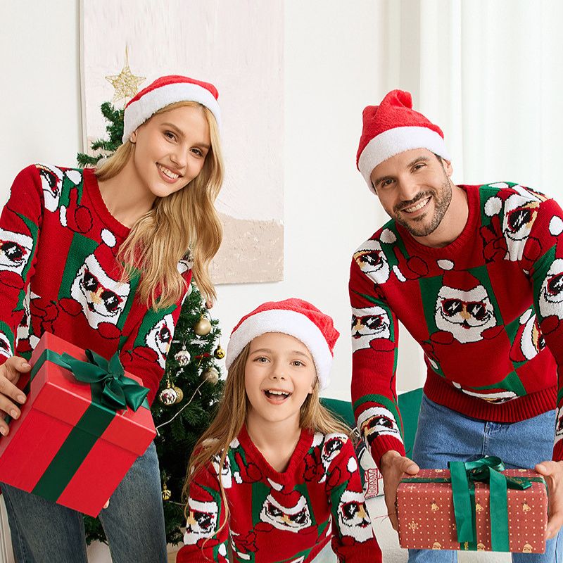 Cute Santa Family Matching Christmas Jumpers