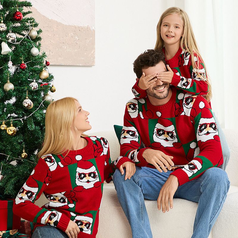 Cute Santa Family Matching Christmas Jumpers