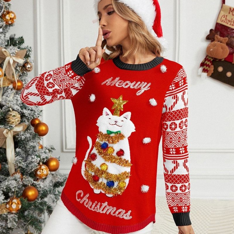 Cute Meowy Christmas Jumper