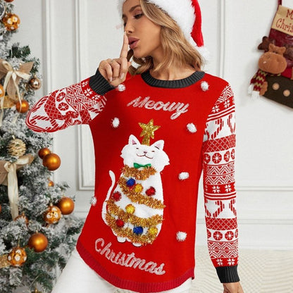 Cute Meowy Christmas Jumper