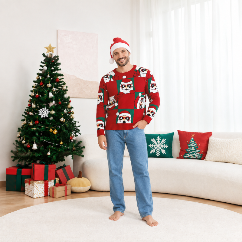 Cute Santa Family Matching Christmas Jumpers