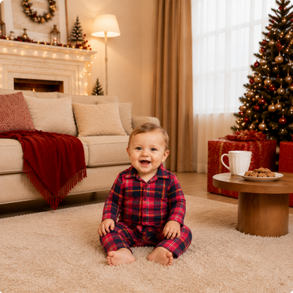 Festive Red Tartan Plaid Family Matching Christmas Pyjamas
