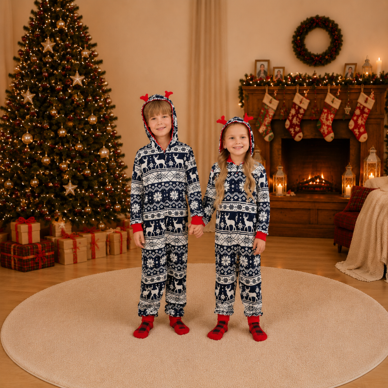 Frosty Reindeer Family Matching Christmas Onesies