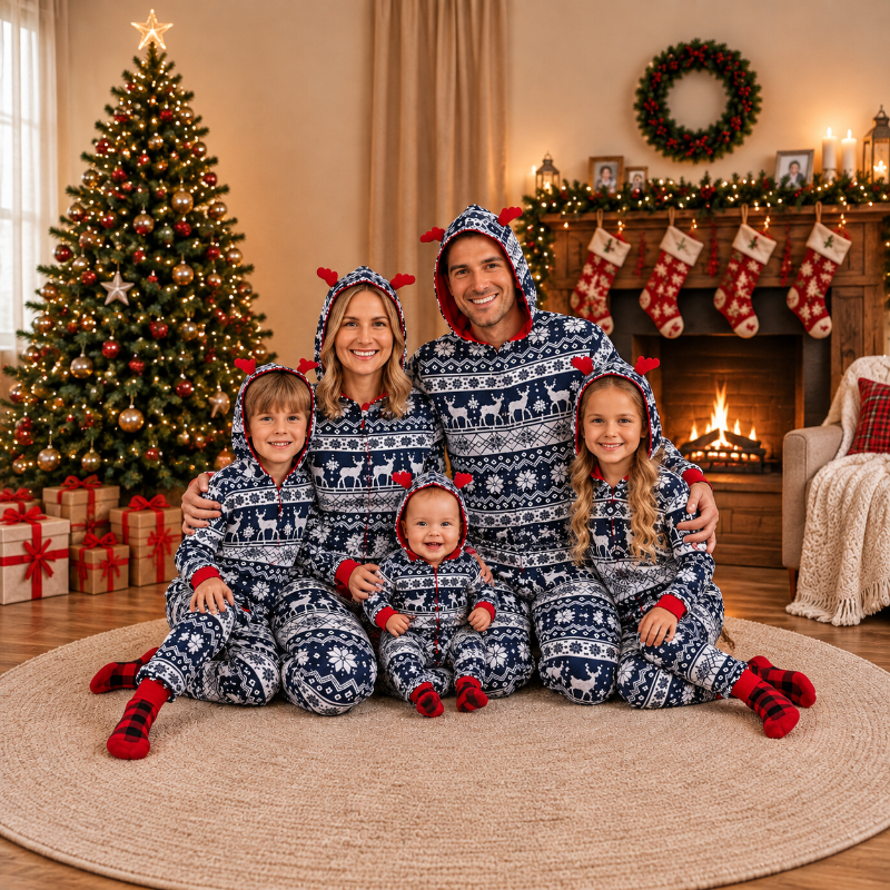 Frosty Reindeer Family Matching Christmas Onesies