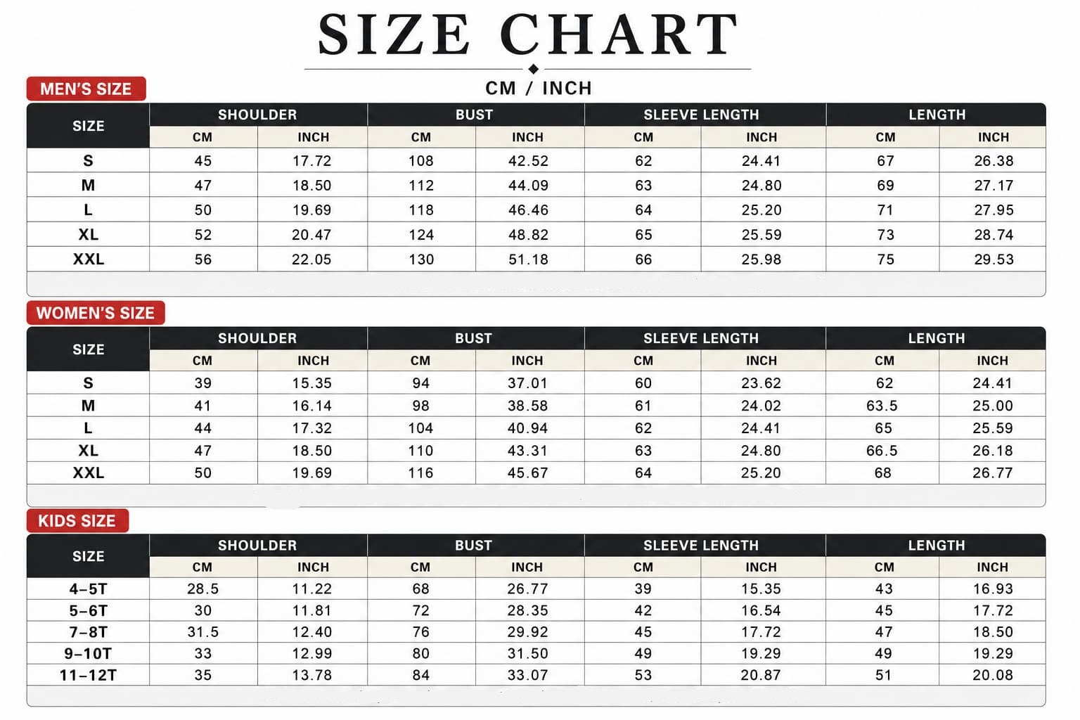 Size Chart