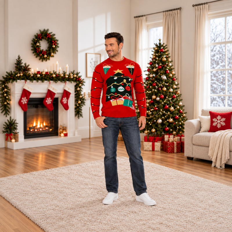 Holiday String Lights Graphic Christmas Jumper