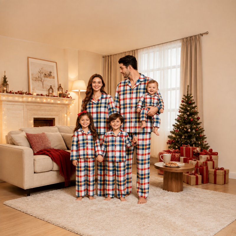 Holiday Tartan Check Family Matching Christmas Pyjamas