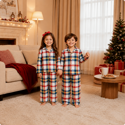 Holiday Tartan Check Family Matching Christmas Pyjamas