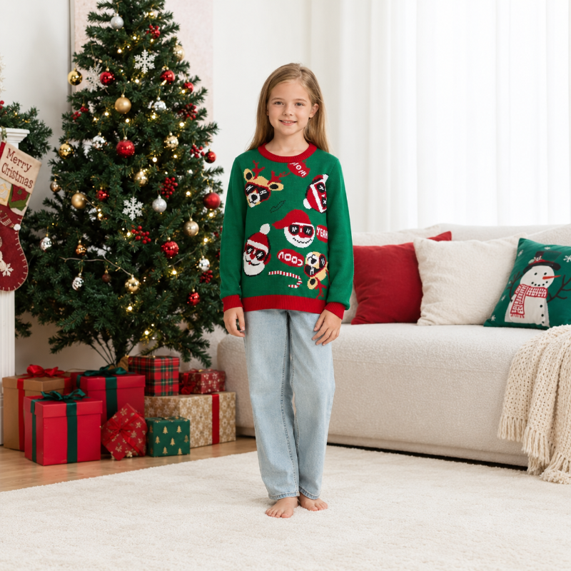 Jolly Santa & Reindeer Matching Family Christmas Jumper