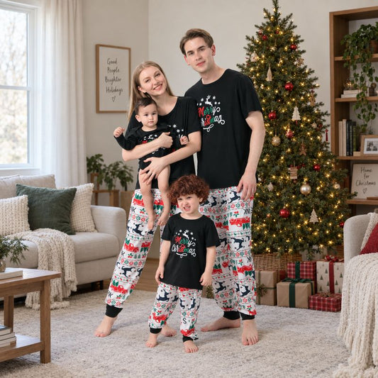 Merry Christmas Tshirt Pyjama Set
