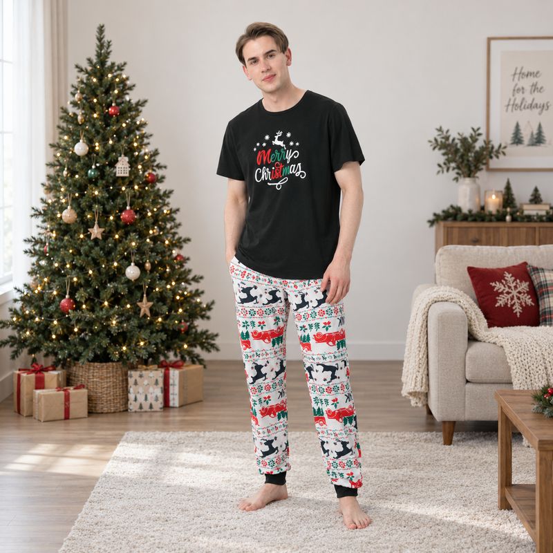 Merry Christmas Tshirt Pyjama Set
