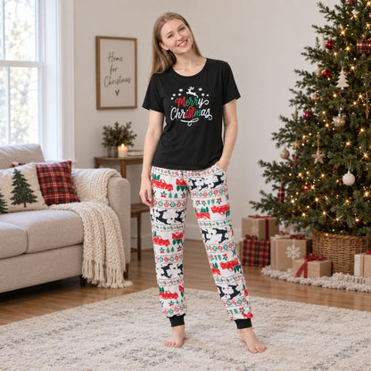 Merry Christmas Tshirt Pyjama Set
