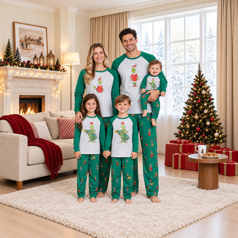 Naughty Grinch Family Matching Christmas Pyjamas