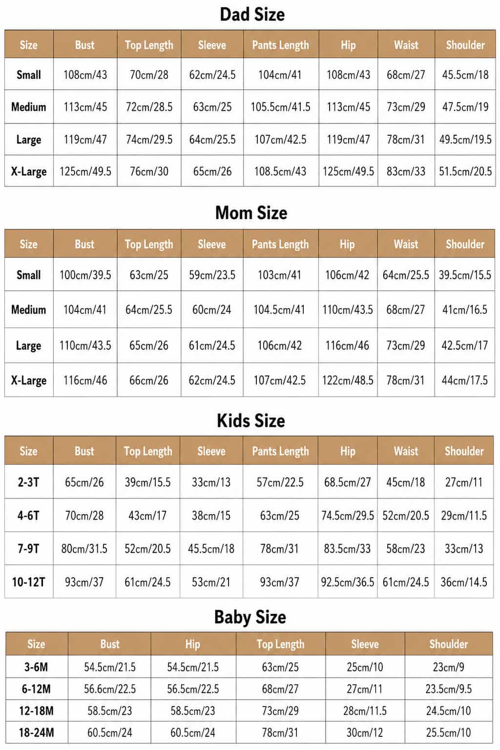 Size Chart