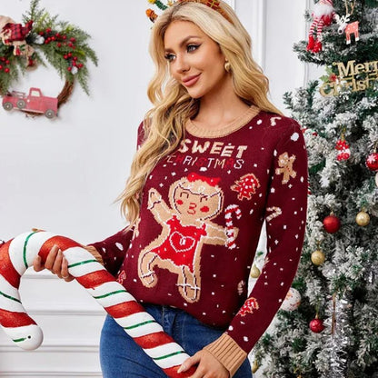 Red Snowman & Santa Graphic Christmas Jumper