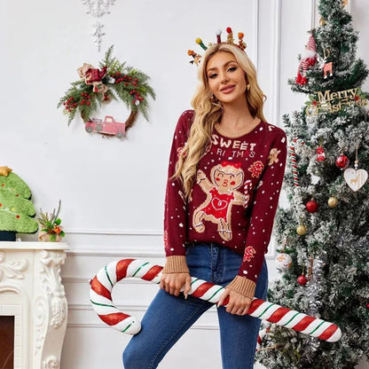 Red Snowman & Santa Graphic Christmas Jumper