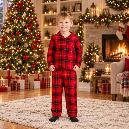 Red Plaid Family Matching Christmas Pajamas