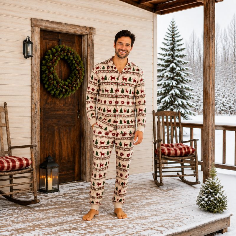 Rustic Christmas Cabin Family Matching Pyjamas