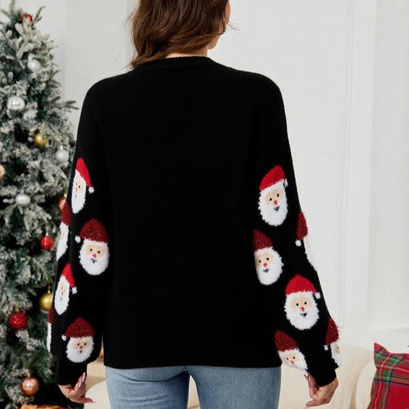 Santa Graphic Button-Up Christmas Jumper