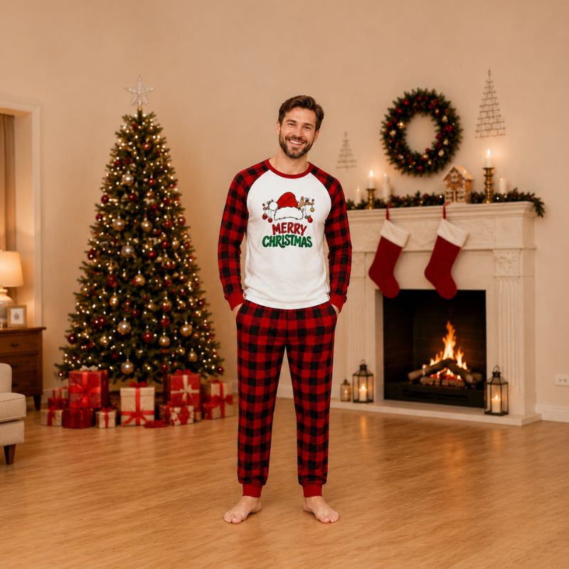 Santa Hat & Antler Family Matching Christmas Pyjamas