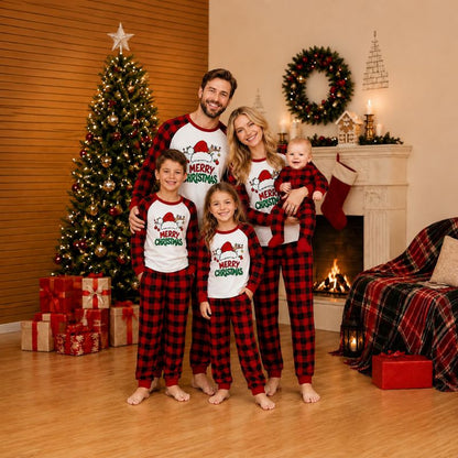 Santa Hat & Antler Family Matching Christmas Pyjamas