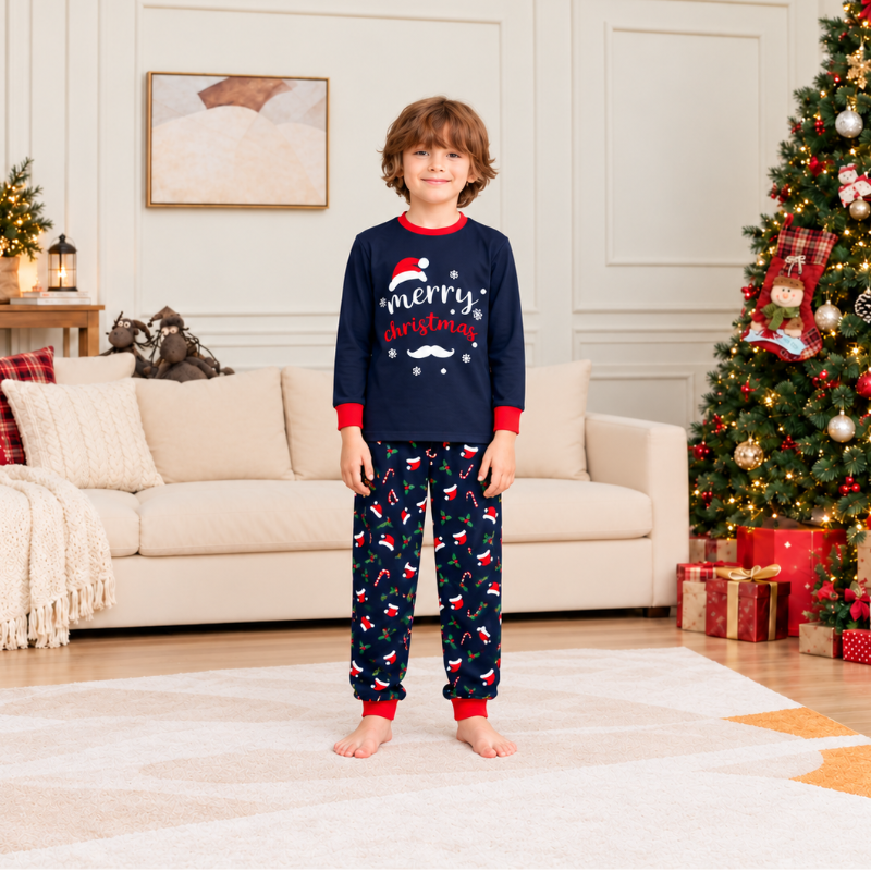 Santa Hat Family Matching Christmas Pajamas