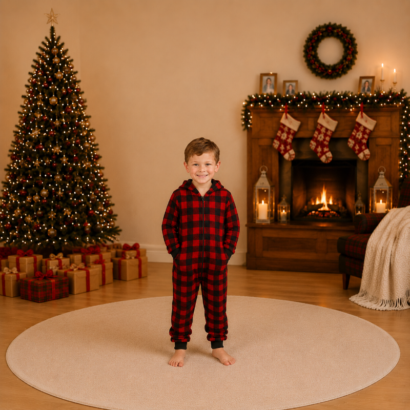 Signature Red Plaid Family Matching Christmas Jumpsuits