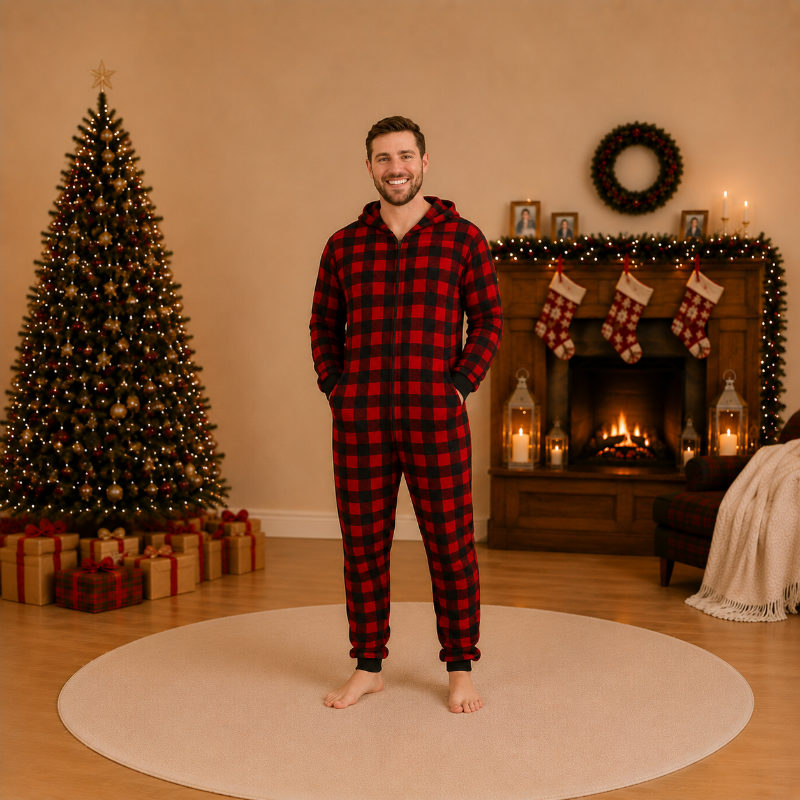 Signature Red Plaid Family Matching Christmas Jumpsuits
