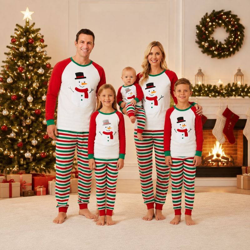 Snowman Cheer Family Matching Christmas Pyjamas