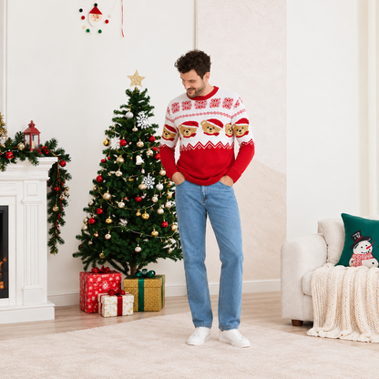 Teddy Bear Fair Isle Matching Family Christmas Jumpers