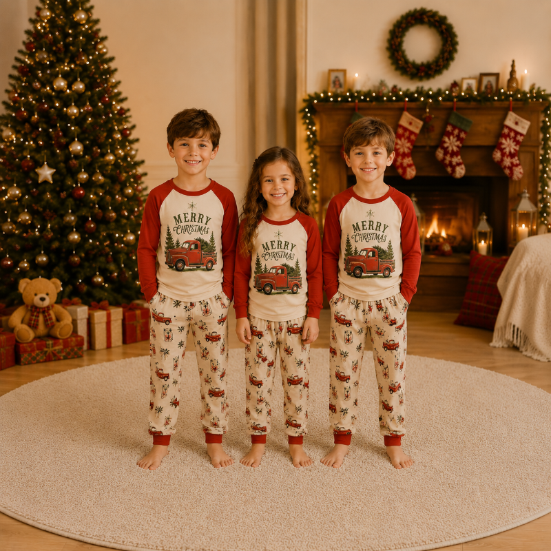 Vintage Christmas Truck Family Matching Pyjamas