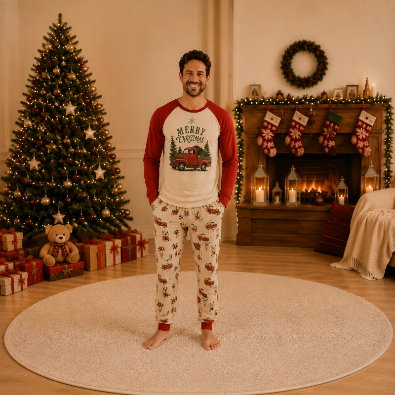 Vintage Christmas Truck Family Matching Pyjamas