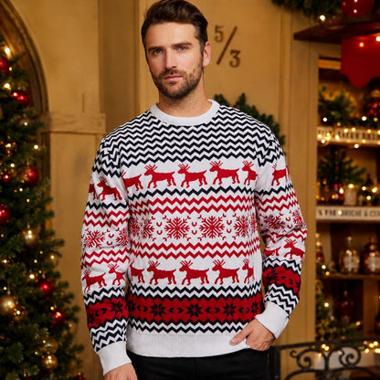 White Snowflake Reindeer Christmas Jumper 