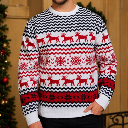 White Snowflake Reindeer Christmas Jumper  