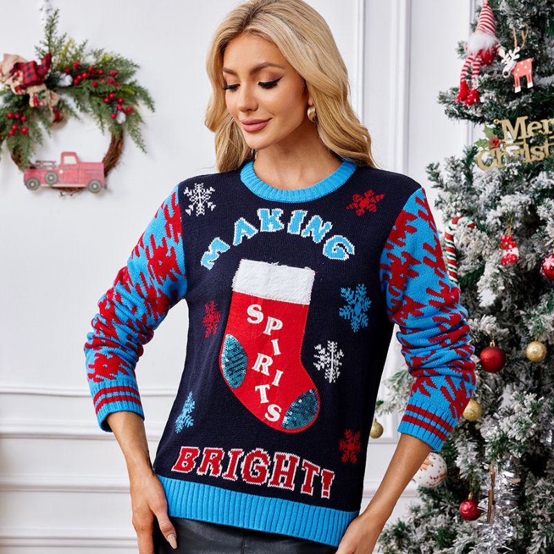 Women's Holiday Spirits Crewneck Christmas Jumper