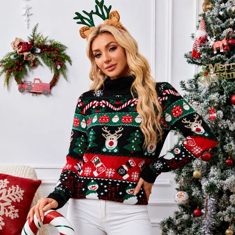 Women's Turtleneck Christmas Jumper