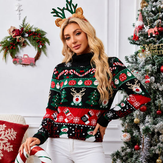 Women's Turtleneck Christmas Jumper